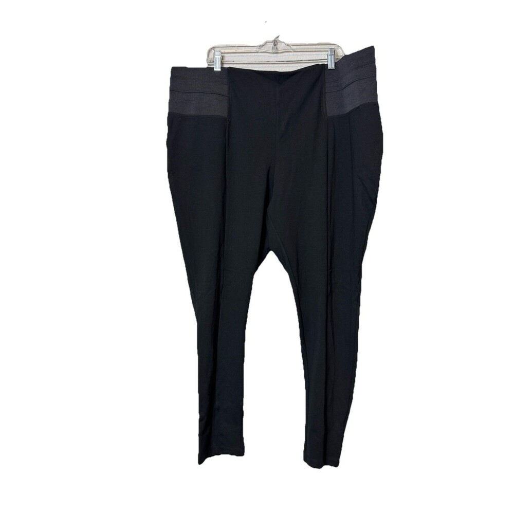 ELOQUII Banded Plus Size Black Pull-On Trousers Pants Stretchy Tapered Leg Sz 24